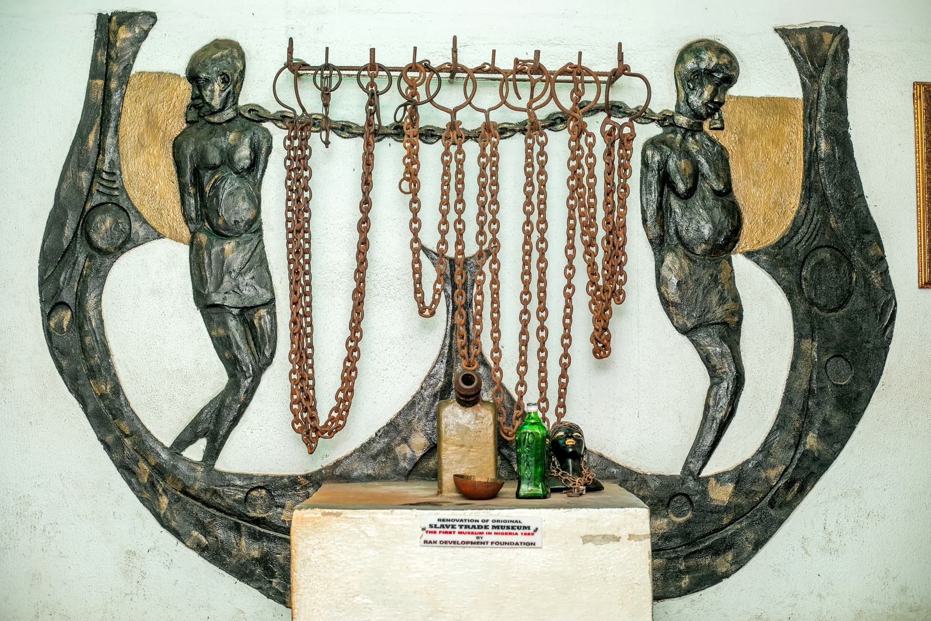 Slave Trade Museum memorial sculpture, Badagry, Nigeria