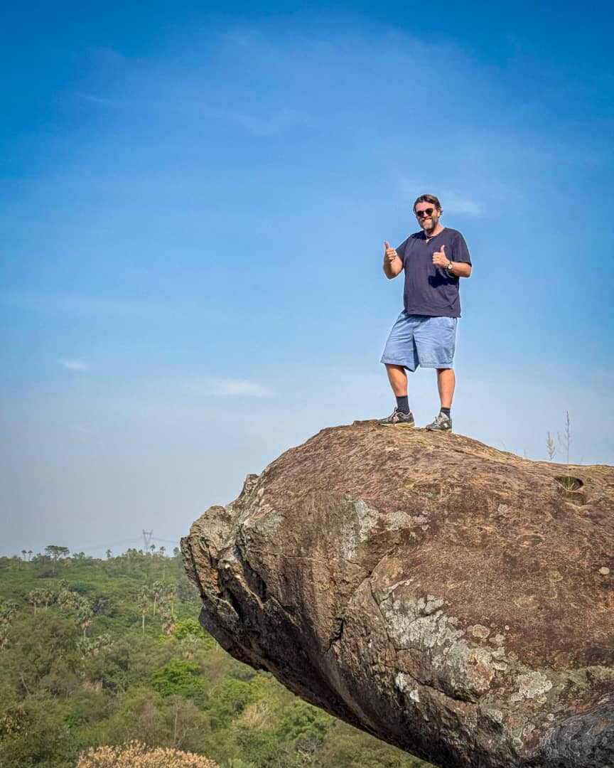 A tourist on ghana's mountain
