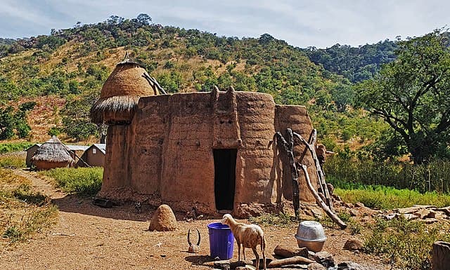 A traditional Batammariba earthen house in the Koutammakou landscape of northern Togo